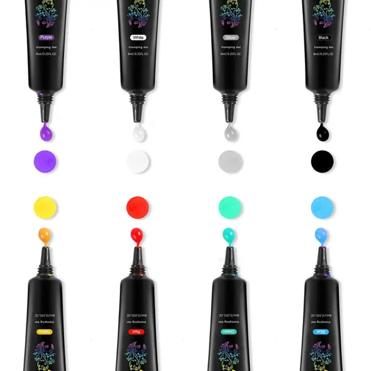 Biutee 8-Color Nail Art Stamping Gel Polish Set - Professional UV Gel