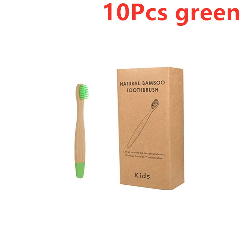 New Organic Children's Bamboo Toothbrush ten Colors Soft Fibre Bristles Biodegradable Handle