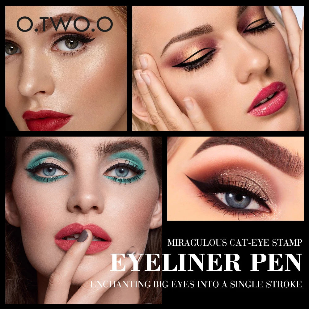 O.TWO.O Waterproof Double-Ended Eyeliner Pen with Stamp