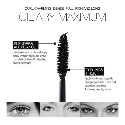 Black Curled Lashes Mascara - Extra Volume Waterproof Long Lasting