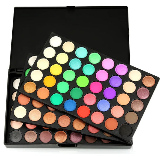 Professional 120 Color Eyeshadow Palette - Glitter, Shimmer & Matte Finish for