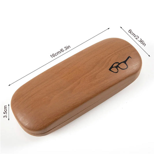 High Quality Hard Glasses Case Women Wood Grain Eyeglass Case Cover Portable