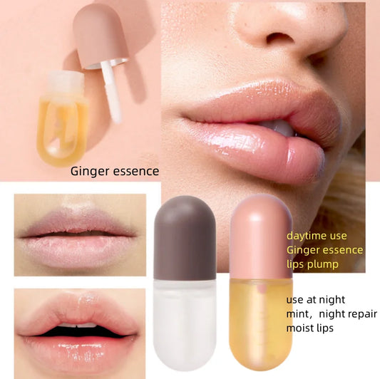 Natural Lip Plumper with Ginger & Peppermint - Day & Night Moisturizing Treatment