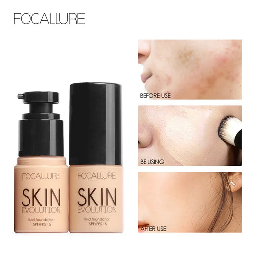 Base Face Liquid Foundation Cream - Full Coverage Oil-Control Moisturizing