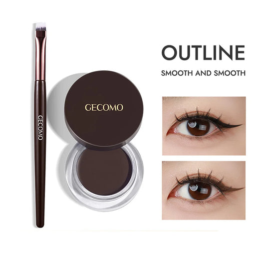 GECOMO Long Wear Matte Eyeliner Gel Cream - Quick Drying Waterproof Formula for All-Day Precision