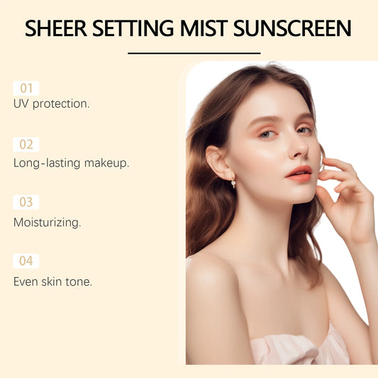 SPF 50+ Makeup Setting Spray - Oil Control & Sun Protection Face Mist