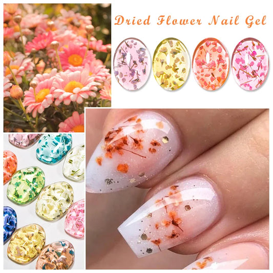 Mtssii Dried Flower Gel Nail Polish - Natural Flower Fairy Series UV/LED