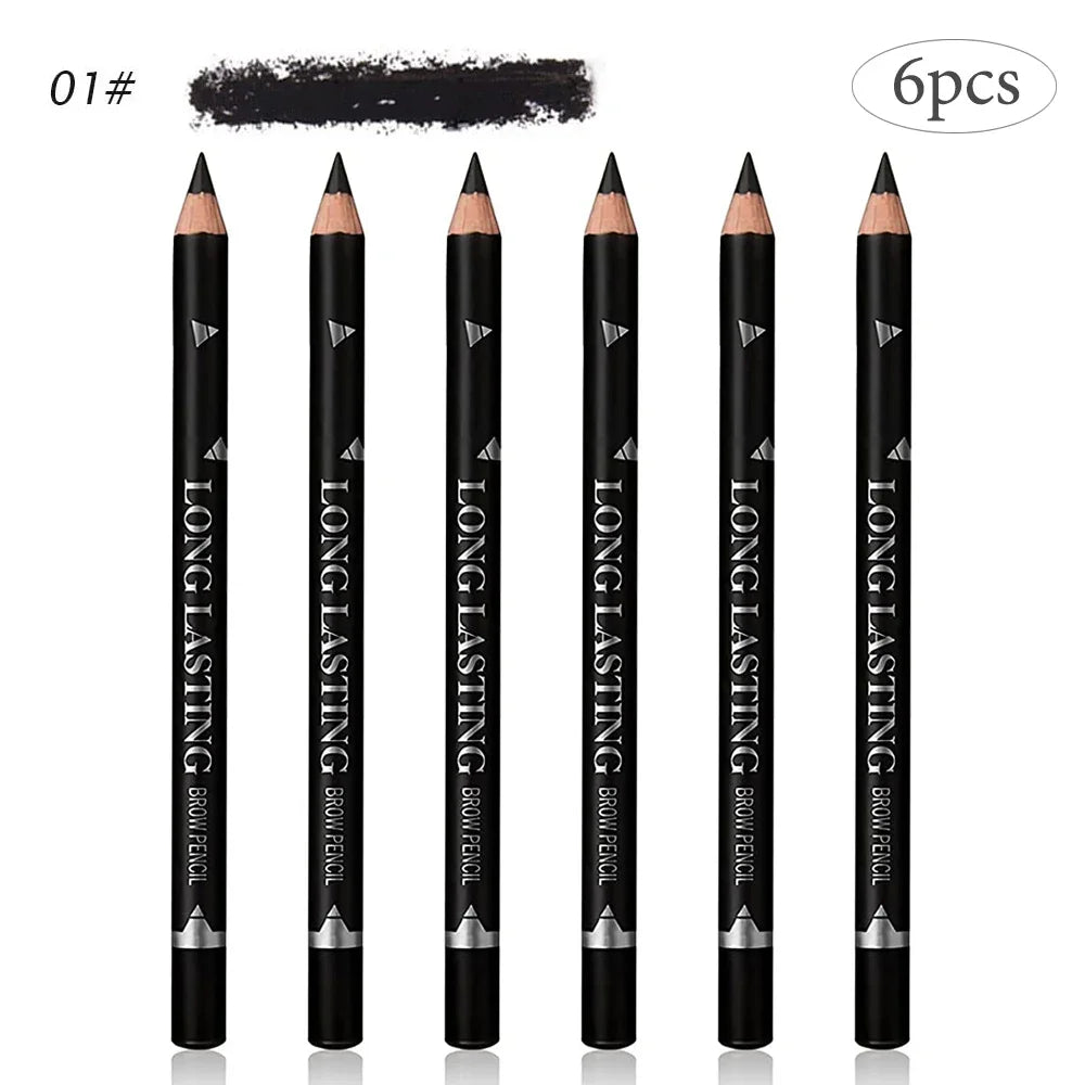 Eye Brow Pencil Set - 6/12Pcs Waterproof Professional Natural Black Brown