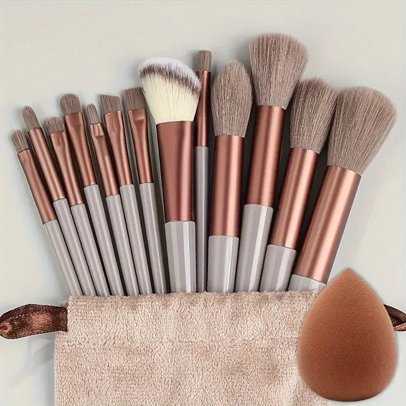 Professional 13-Piece Makeup Brush Set with Soft Synthetic Bristles
