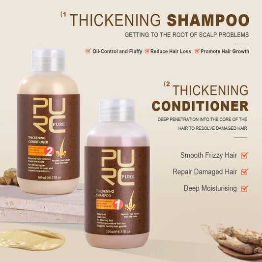 PURC Ginger Hair Growth Shampoo & Oil Set - Hair Loss Treatment & Repair