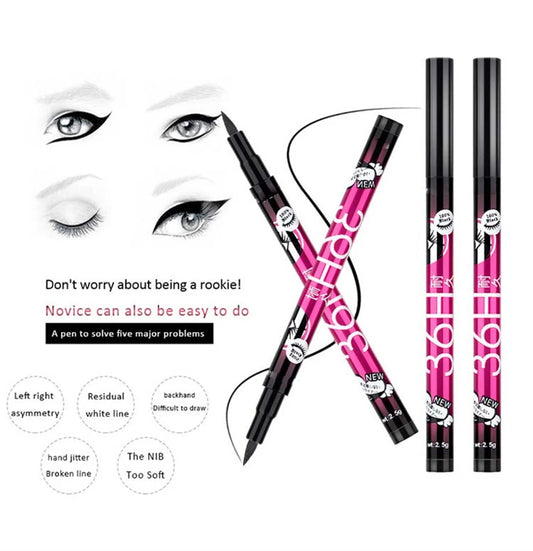 Curated Radiance 36H Long-Lasting Waterproof Black Liquid Eyeliner - Smudge-Proof Matte Finish Eye Liner Pen