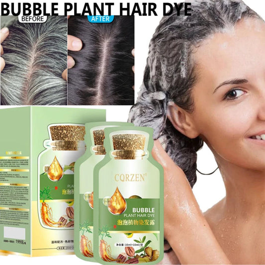 Natural Herbal Hair Dye Shampoo - 5-Minute Gray Coverage Treatment for Women & Men