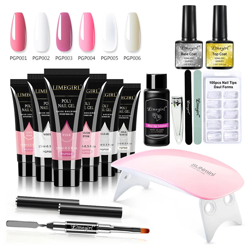Professional Poly Nail Gel Extension Kit - 15ml Salon Quality Gel Polish Set