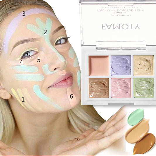 Moisturizing Multicolor Concealer Palette - Full Coverage Cream Base