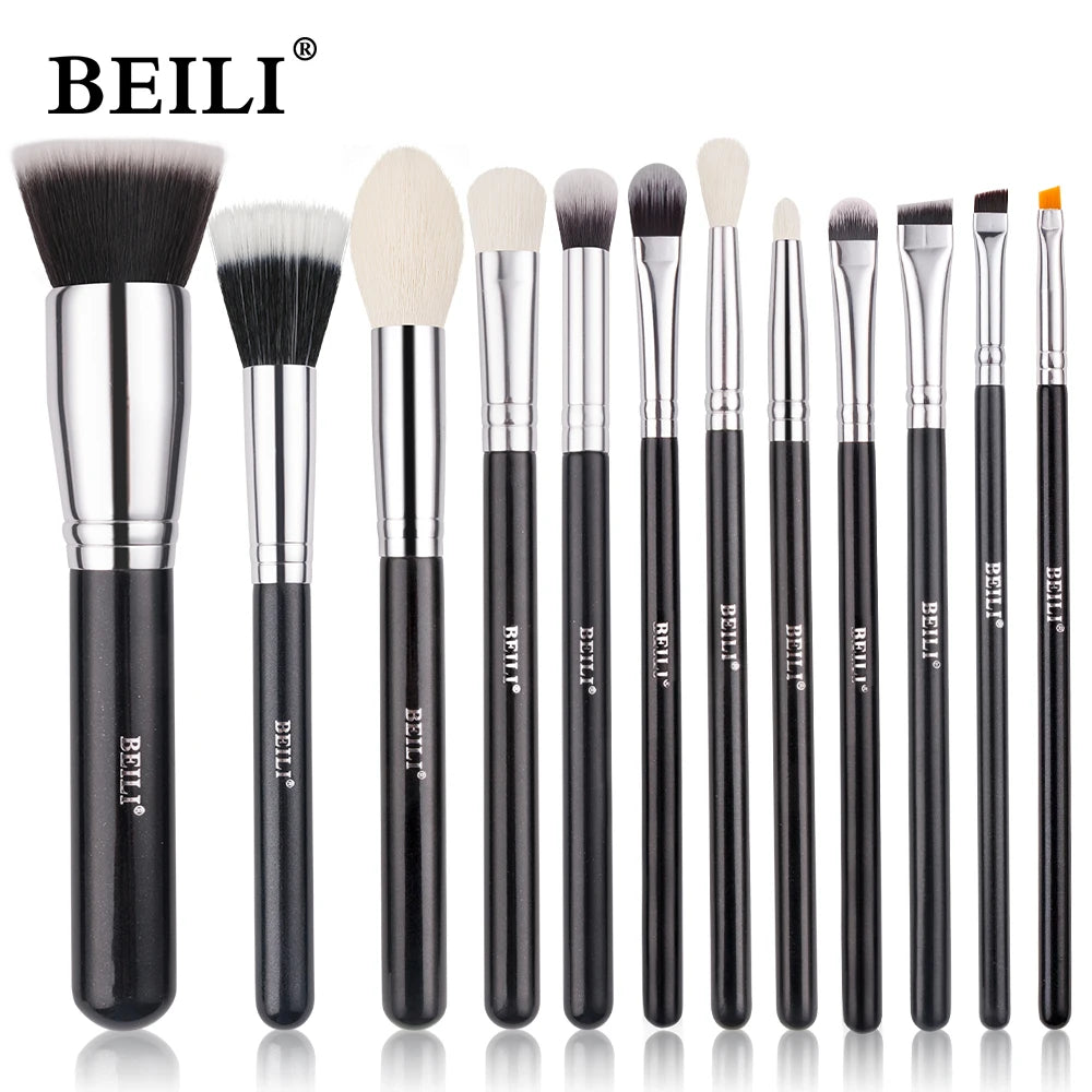 BEILI Professional Makeup Brush Set - 30 Piece Natural Hair Collection