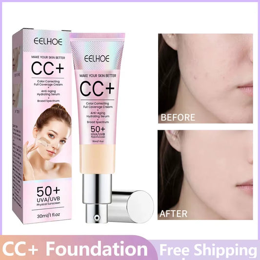 1/2/3Pcs CC Cream Foundation Waterproof Brighten Moisturizing Foundation Concealer Oil-Control Sunscreen Spf 50 Makeup Product