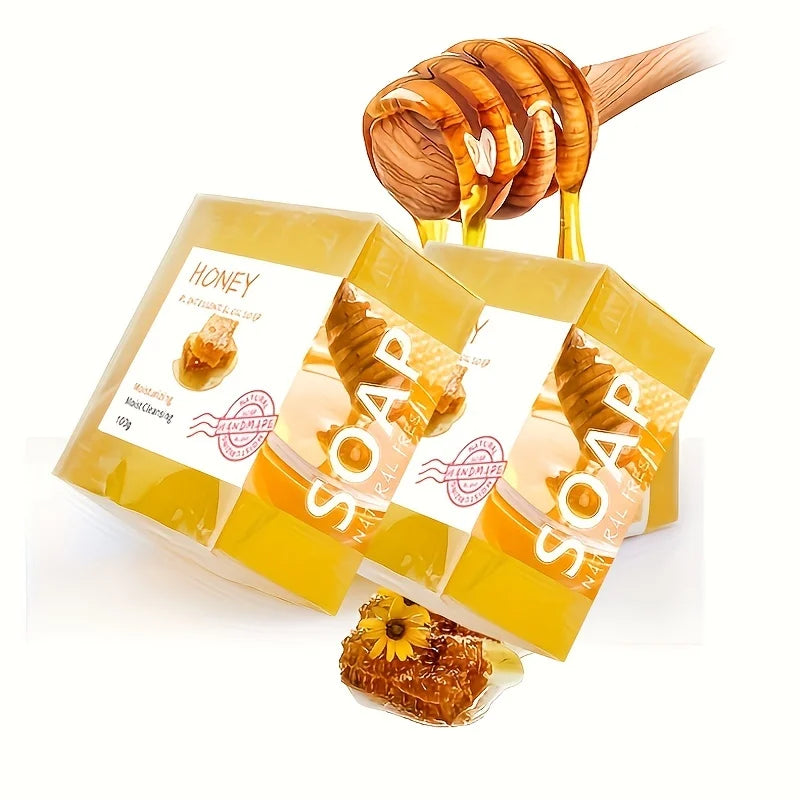 Natural Honey Handmade Soap Set with Essential Oils - 100g x 2pcs,
