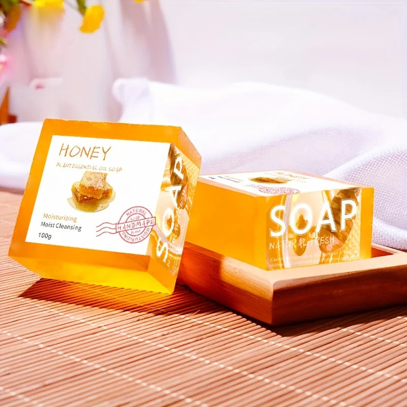 Natural Honey Handmade Soap Set with Essential Oils - 100g x 2pcs,