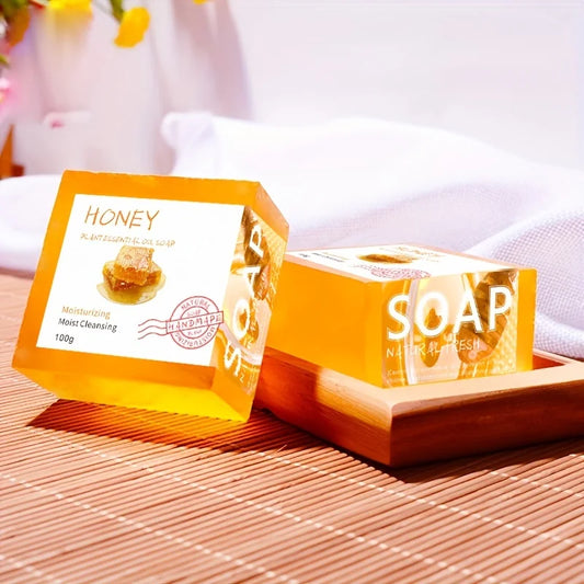 Natural Honey Handmade Soap Set with Essential Oils - 100g x 2pcs,