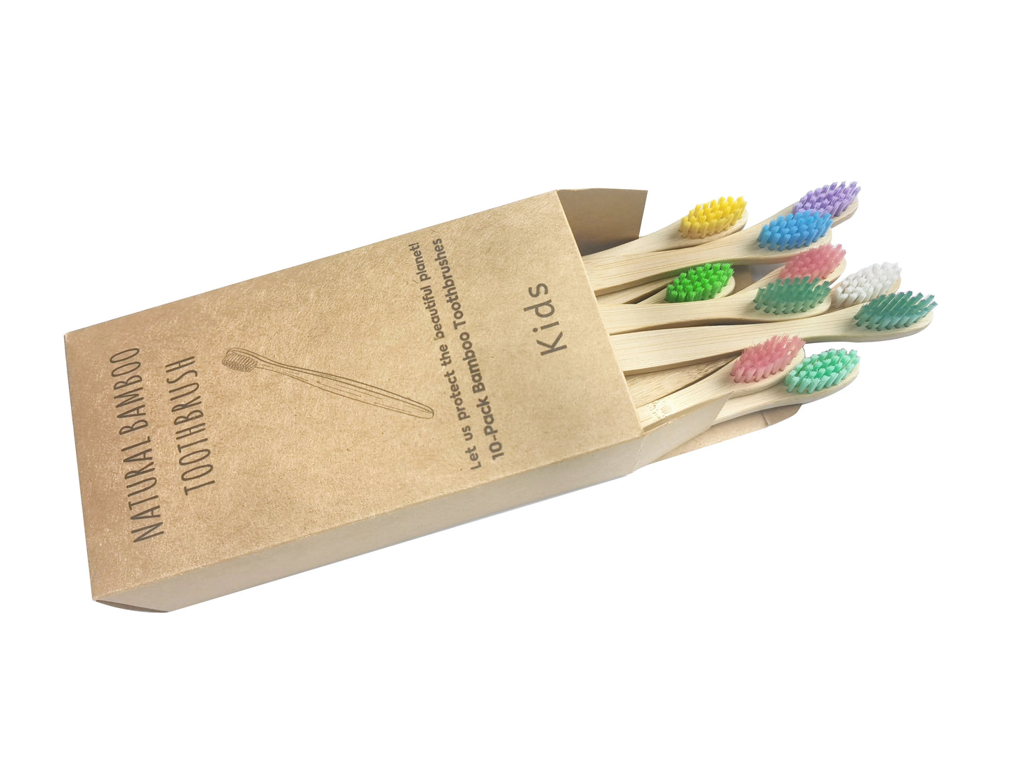 New Organic Children's Bamboo Toothbrush ten Colors Soft Fibre Bristles Biodegradable Handle