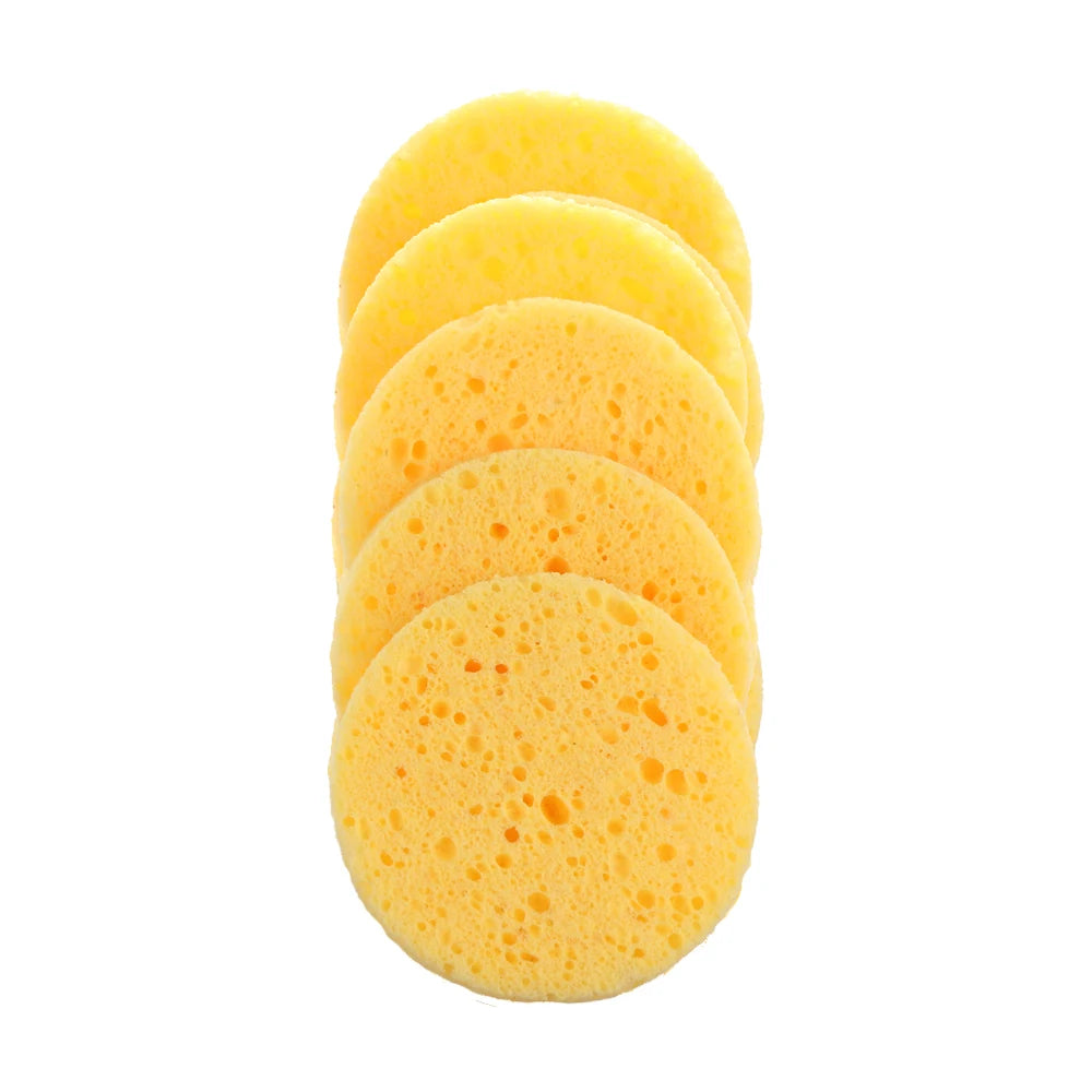 5/10pcs 6/7/8/9cm Face Round Makeup Remover Tool Natural Wood Pulp Sponge Cellulose