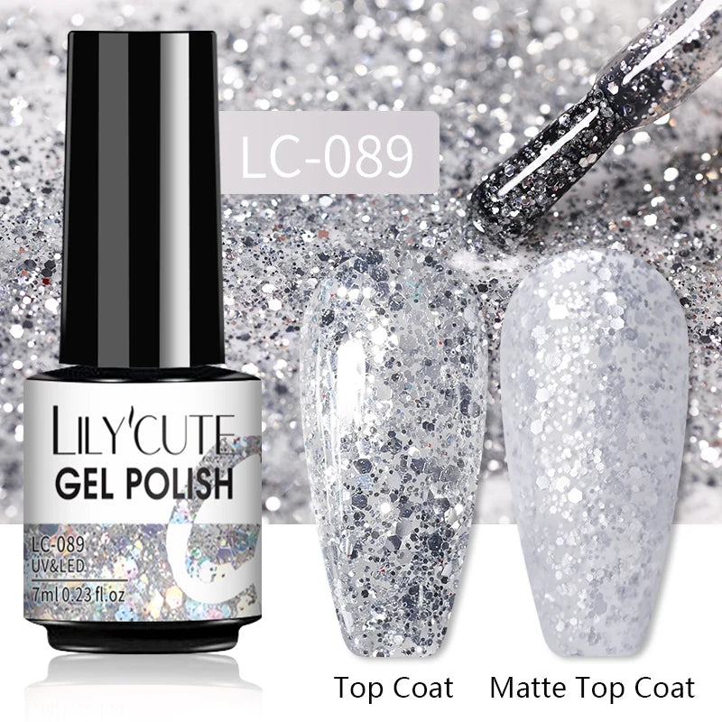 LILYCUTE 7ML Jelly Amber Gel Nail Polish Nail Art Dark Bloom Leopard