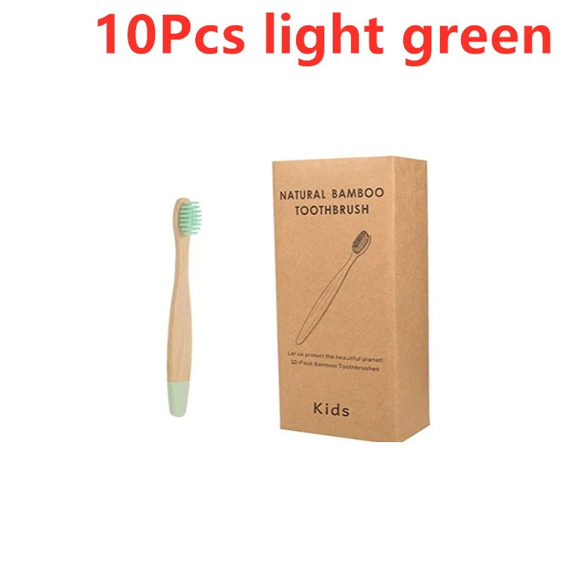 New Organic Children's Bamboo Toothbrush ten Colors Soft Fibre Bristles Biodegradable Handle