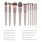 Professional Champagne Gold Makeup Brush Set - 14 Piece Premium Synthetic Hair Collection