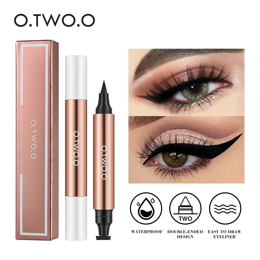 O.TWO.O Waterproof Double-Ended Eyeliner Pen with Stamp
