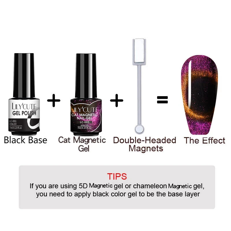 LILYCUTE 9D Cat Eye Magnetic Gel Nail Polish - 7ml