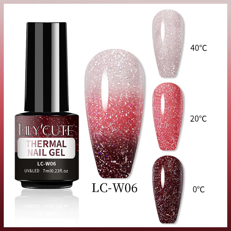 LILYCUTE Thermal Gel Nail Polish 7ml - Temperature Color Changing UV LED