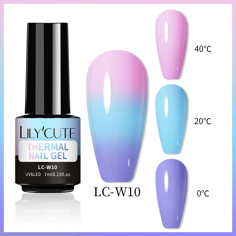 LILYCUTE Thermal Gel Nail Polish 7ml - Temperature Color Changing UV LED