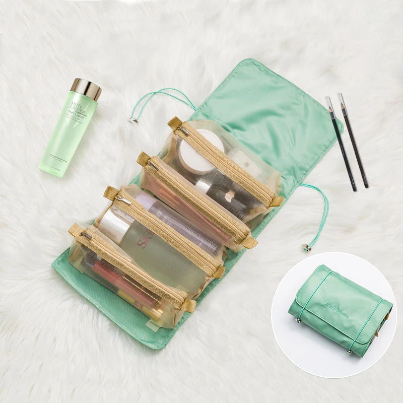 4-in-1 Separable Cosmetic Bag Set - Mesh Travel Makeup Organizer