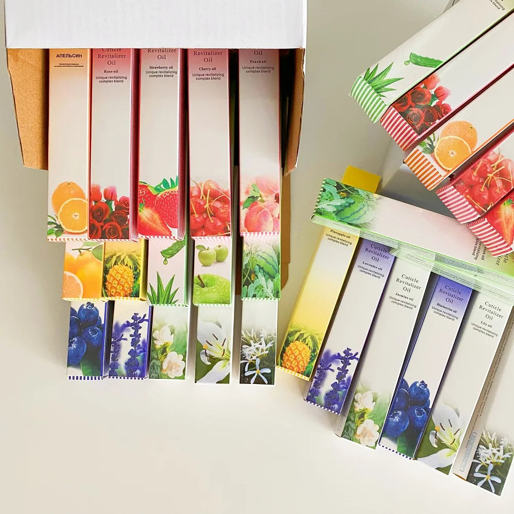 Professional Nail Nutrition Oil Pen Set - 30 Pieces with 15 Nourishing Scents