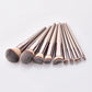 Professional Champagne Gold Makeup Brush Set - 14 Piece Premium Synthetic Hair Collection
