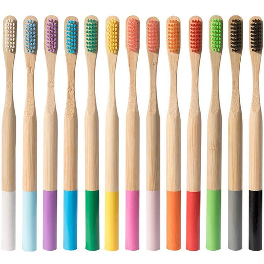 5 or 10 Pcs/Set Environmental Bamboo Fiber Toothbrush For Oral Health Low