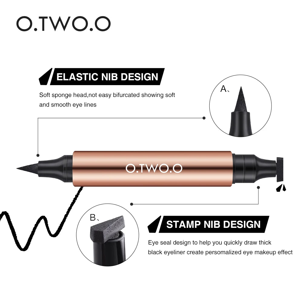 O.TWO.O Waterproof Double-Ended Eyeliner Pen with Stamp