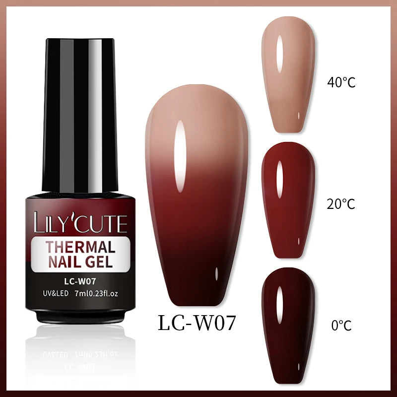 LILYCUTE Thermal Gel Nail Polish 7ml - Temperature Color Changing UV LED