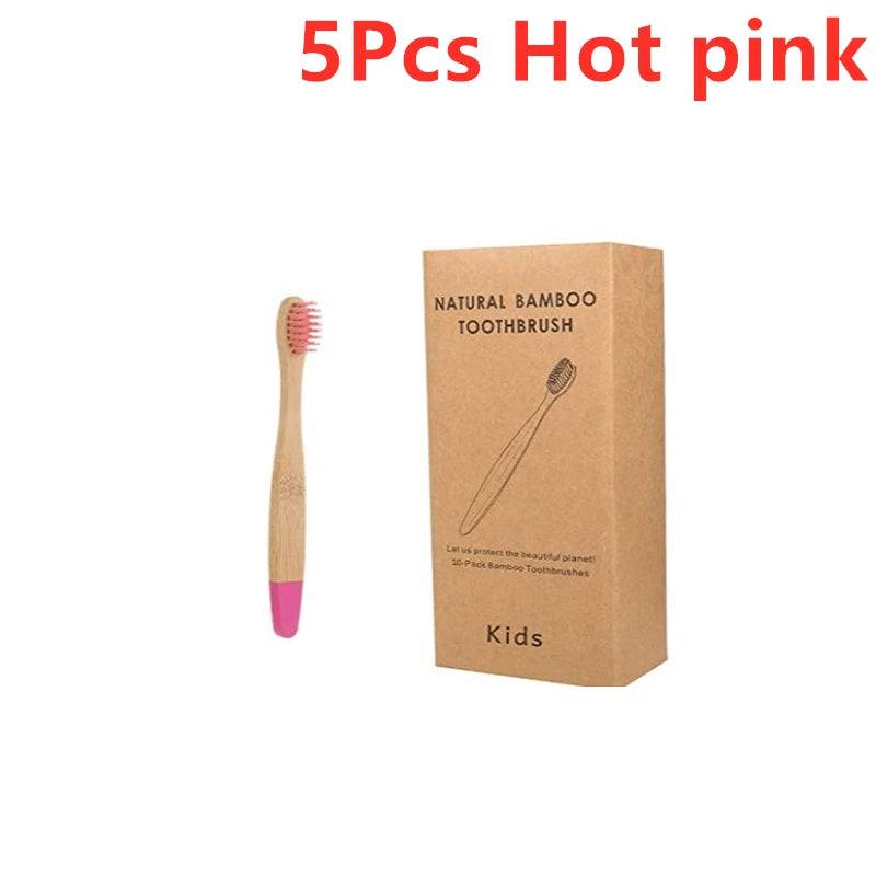 New Organic Children's Bamboo Toothbrush ten Colors Soft Fibre Bristles Biodegradable Handle