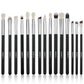 ZOREYA Professional Black Makeup Brush Set - 15 Piece Eye & Face Collection