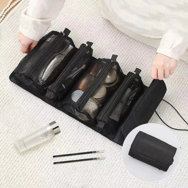 4-in-1 Separable Cosmetic Bag Set - Mesh Travel Makeup Organizer