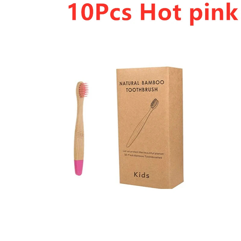 New Organic Children's Bamboo Toothbrush ten Colors Soft Fibre Bristles Biodegradable Handle