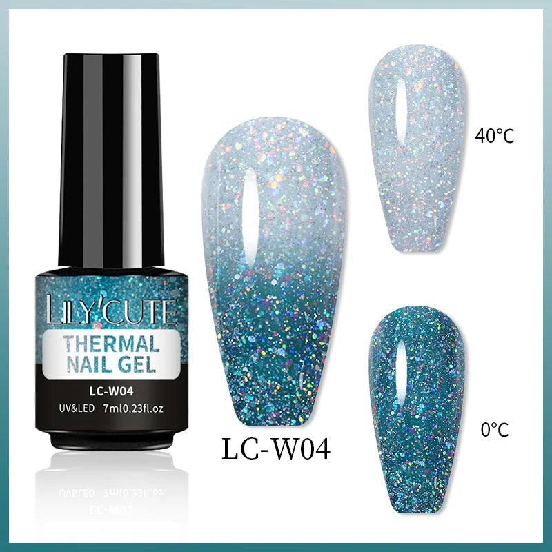 LILYCUTE Thermal Gel Nail Polish 7ml - Temperature Color Changing UV LED