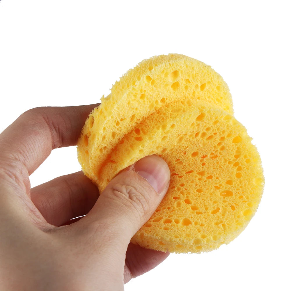 5/10pcs 6/7/8/9cm Face Round Makeup Remover Tool Natural Wood Pulp Sponge Cellulose