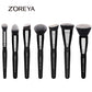 ZOREYA Professional Black Makeup Brush Set - 15 Piece Eye & Face Collection
