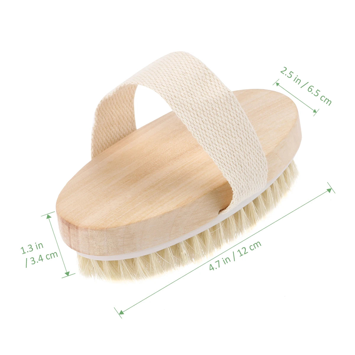 Natural Bristle Body Brush - Spa-Quality Dry Skin Exfoliating Brush