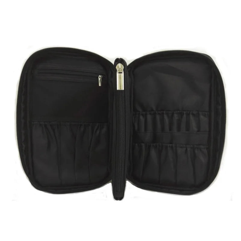 Professional Multi-Functional Cosmetic Organizer - Travel Makeup Bag with Brush Holders