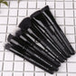 ZOREYA Professional Black Makeup Brush Set - 15 Piece Eye & Face Collection