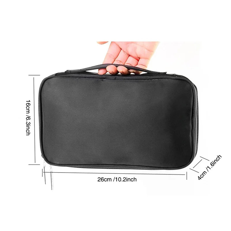 Professional Multi-Functional Cosmetic Organizer - Travel Makeup Bag with Brush Holders