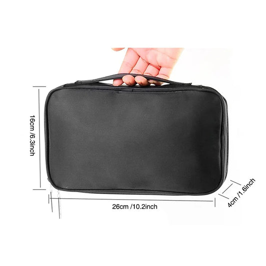 Professional Multi-Functional Cosmetic Organizer - Travel Makeup Bag with Brush Holders